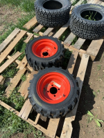 Two garden master tires on rims