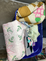 LARGE TOTE OF LINENS