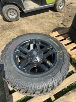 Single truck tire on rim