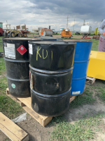 Four empty steel drums