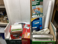 2 BOXES - CARD MAKING SUPPLIES, LAMINATORS