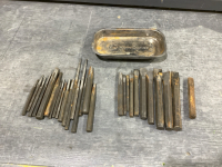 ASSORTED PUNCHES + CHISELS WITH MAGNETIC TRAY