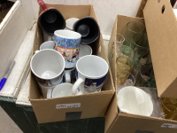 4 - BOXES - COFFEE MUGS + GLASSES AND