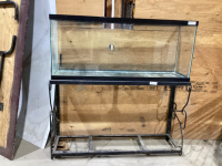 LARGE FISH TANK ON METAL STAND -NO TOP FOR TANK