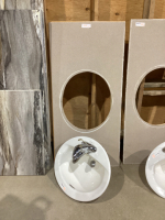 OVAL MARINA SINK W/FAUCETT AND COUNTER TOP