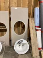 OVAL MARINA SINK W/FAUCETT AND COUNTER TOP
