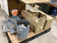 PALLET W/ AIR FILTERS, WASHERS, BOLTS, SHELVING BRACKETS, VEHICLE FLOOR MATS, VENT COVER, FORK LIFT CHAINS
