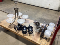 CART OF VARIOUS LIGHT FIXTURES