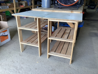 (2) SHOP WORK TABLES W/ SHELVES UNDERNEATH