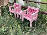 3-PIECE LITTLE KIDS WOOD CHAIR/TABLE SET - LIGHT PINK
