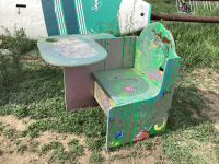 SMALL TODDLER DESK - HAND PAINTED BY A YOUNG LOCAL ARTIST