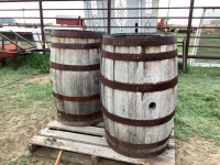 (2) WHISKEY BARRELLS - ONE WITHOUT LID