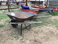 JOBMATE METAL WHEELBARROW W/ WOOD HANDLES
