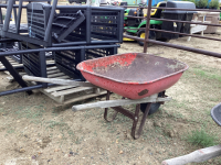 METAL WHEELBARROW W/ WOOD HANDLES