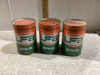 3 CANS OF UFA MOTOR OIL