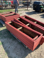 Five wooden planter boxes