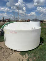 Poly flat bottom round tank with intake hose and valve