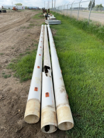 Three pieces of damaged 8 inch gated pipe selling together