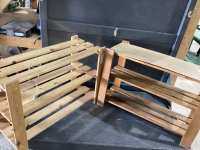 2 WOODEN SHOE RACKS