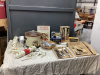 BOX OF MISC KITCHEN ITEMS - CROCKPOT, CUTLERY, HAND MIXERS, COFFEE PODS