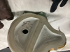 BOX W/ VINTAGE ITEMS - MARBLE PITCHER, FIGURINES, FLUTED BOWL, LEATHER GLOVES - 6