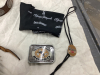 LEATHER AND METAL BELTS, COORS BOLO TIE, CALGARY POLICE RODEO BUCKLE, CALGARY STAMPEDE NECK KERCHIEF - 5