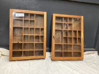 (2) SMALL KNICKNACK CABINETS