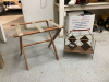 VINTAGE MAGAZINE RACK & FOLDING LUGGAGE HOLDER