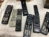 COLLECTION OF REMOTES, A FEW DVD'S AND STONELOOK PLANTER - 3