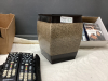 COLLECTION OF REMOTES, A FEW DVD'S AND STONELOOK PLANTER - 4