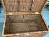 WICKER TRUNK W/ BRASS ACCENTS - 2