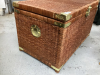 WICKER TRUNK W/ BRASS ACCENTS - 5