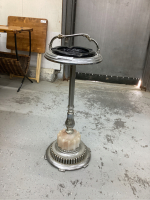 ANTIQUE PEDESTAL ASHTRAY W/ CHROME BASE