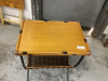 BAMBOO/WICKER SIDE TABLE/ MAGAZINE RACK WITH METAL LEGS - 2