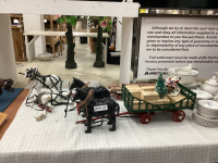 HAND CRAFTED WOOD HORSES W/ SLEIGH & WAGON