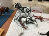 HAND CRAFTED WOOD HORSES W/ SLEIGH & WAGON - 4