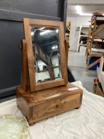 HANDCRAFTED DRESSER TOP VANITY W/ MIRROR & DRAWER