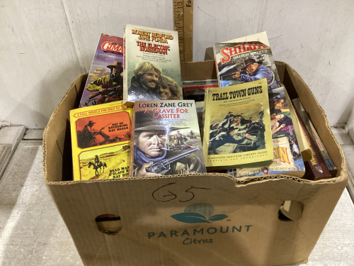 BOX OF WESTERN BOOKS