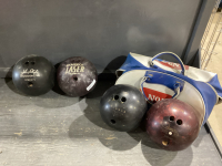 (4) TEN PIN BOWLING BALLS