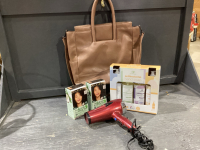 HAIR DRYER, HAIR DYE, ANTI BACTERIAL HAND SOAP, MATT + NAT BAG