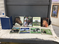 BOX OF HARD COVER HORSE BOOKS - EVENTING, NIJINSKY, THE HORSE LOVER'S COMPANION, ILLUSTRATED HORSEWATCHING
