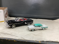 (2) DIE CAST COLLECTOR CARS - SMALL ARCO 1958 FORD EDSEL AND BLACK WELLY 1953 FORD CRESTLINE SUNLINER