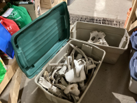 (2) LIDDED TOTES WITH COW BONES?