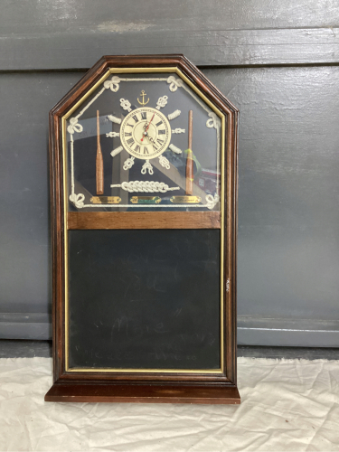 WALL CLOCK W/ CHALKBOARD