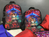 BOX W/ DIY TINTED LIP KIT, (2) RED THROW PILLOWS, (3) NEW INSULATED LUNCH BAGS, (2) NEW "STAR COURT" BACKPACKS - 3