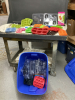 GOOD LIDDED TOTE FULL OF CHOCOLATE MOLDS