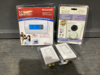 BOX W/ PROGRAMABLE THERMOSTATS, LIGHT SWITCHES