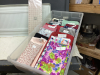 TOTE OF MATERIAL, SEWING RULER