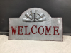GALVANIZED METAL WELCOME SIGN