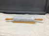 MARBLE ROLLING PIN ON WOOD HOLDER
